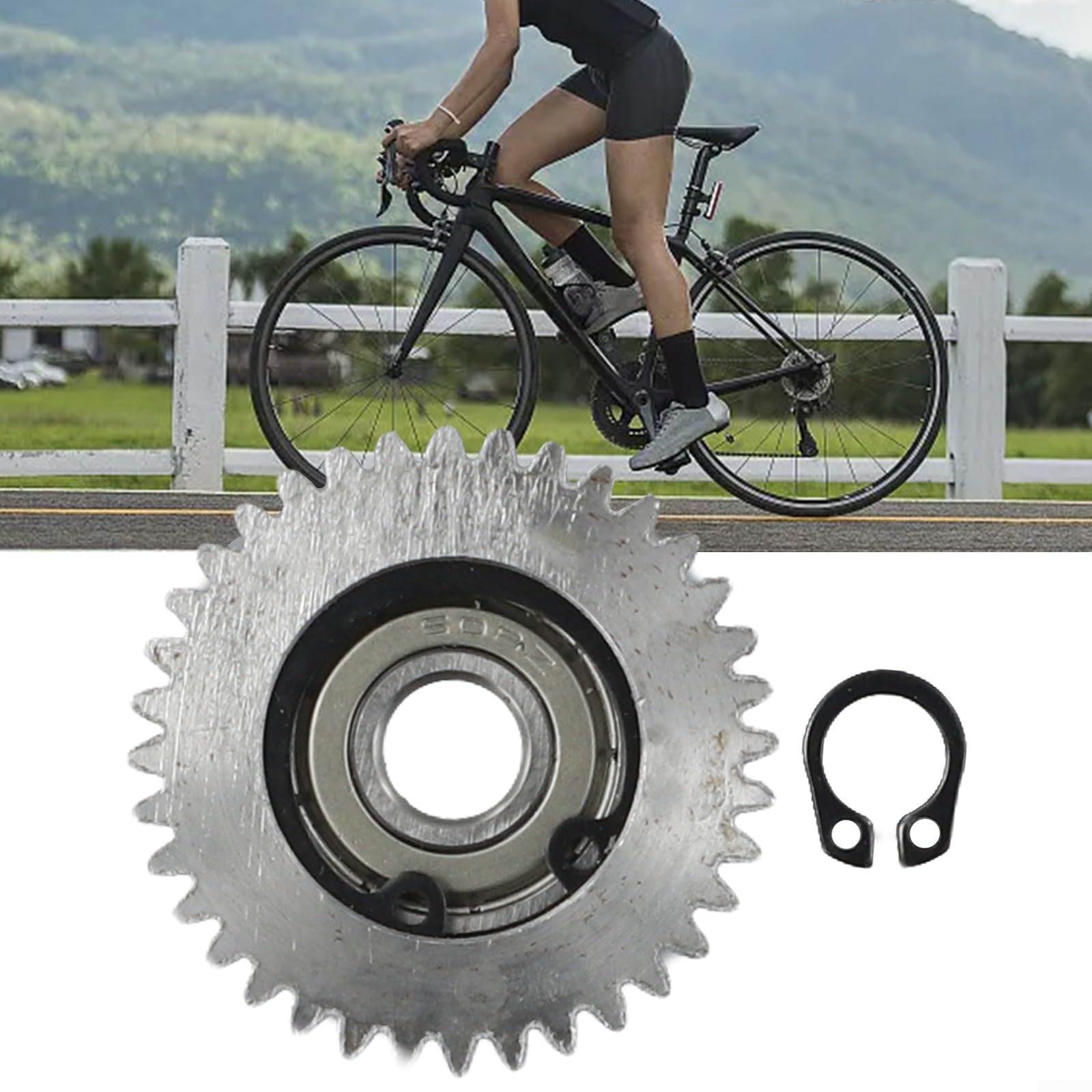 Engranaje planetario 36 dientes para motor de bicicleta eléctrica, nailon + acero inoxidable 38x38x10 mm, 608 rodamientos