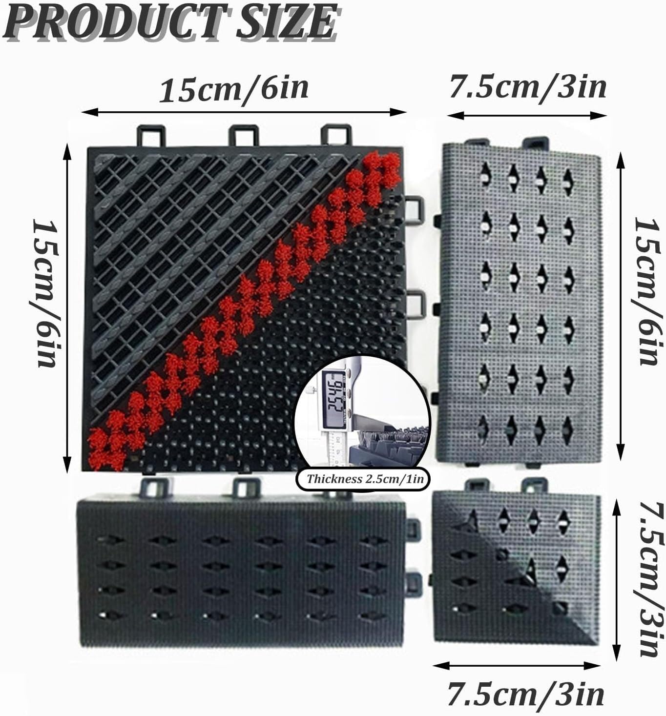 Odkażająca mata pod stopy, blokująca wycieraczka zewnętrzna, wodoodporna mata powitalna przy wejściu, 61 x 89 cm modułowa mata podłogowa 3 w 1 (niebieska)
