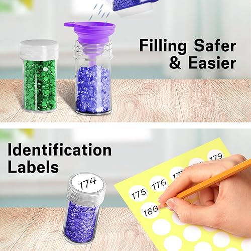 Miniatura 18 de ZORETCO Contenedores de almacenamiento de pintura de diamantes, 60 ranuras, kits de pintura de diamantes, accesorios y herramientas de pintura