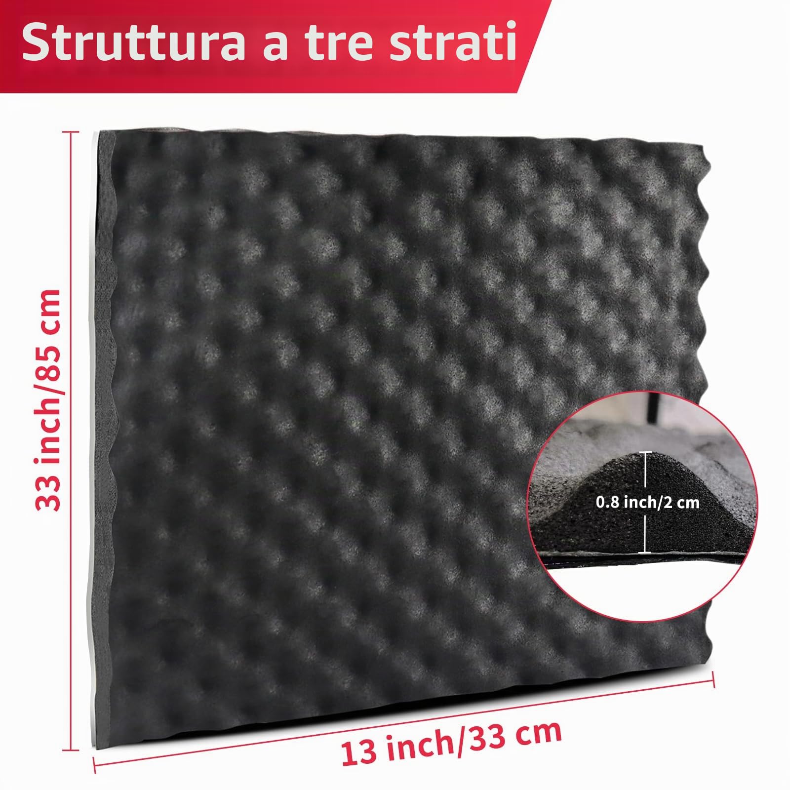 Auto Schallschutzmatte 20mm 33x83cm autoadesivo