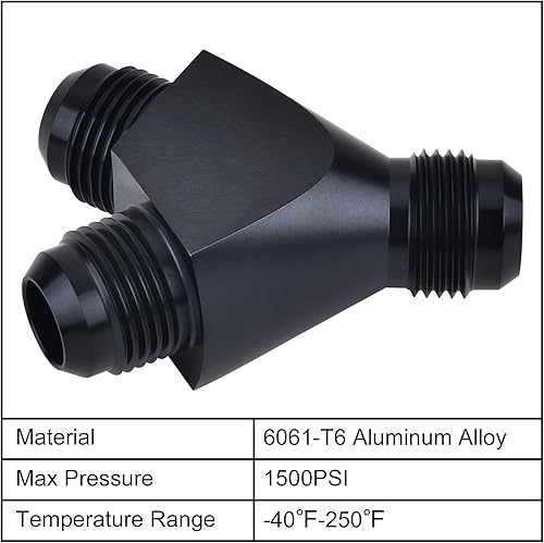 Miniatura 3 de EVIL ENERGY 8AN Y Block Flare Fitting Adapter Union Splitter Negro