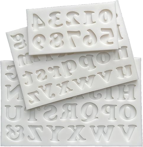Miniatura 13 de Juego de moldes de silicona de 3 piezas para letras y números en forma de rayos mágicos - Ideal para pasteles de fondant, chocolate, manualidades