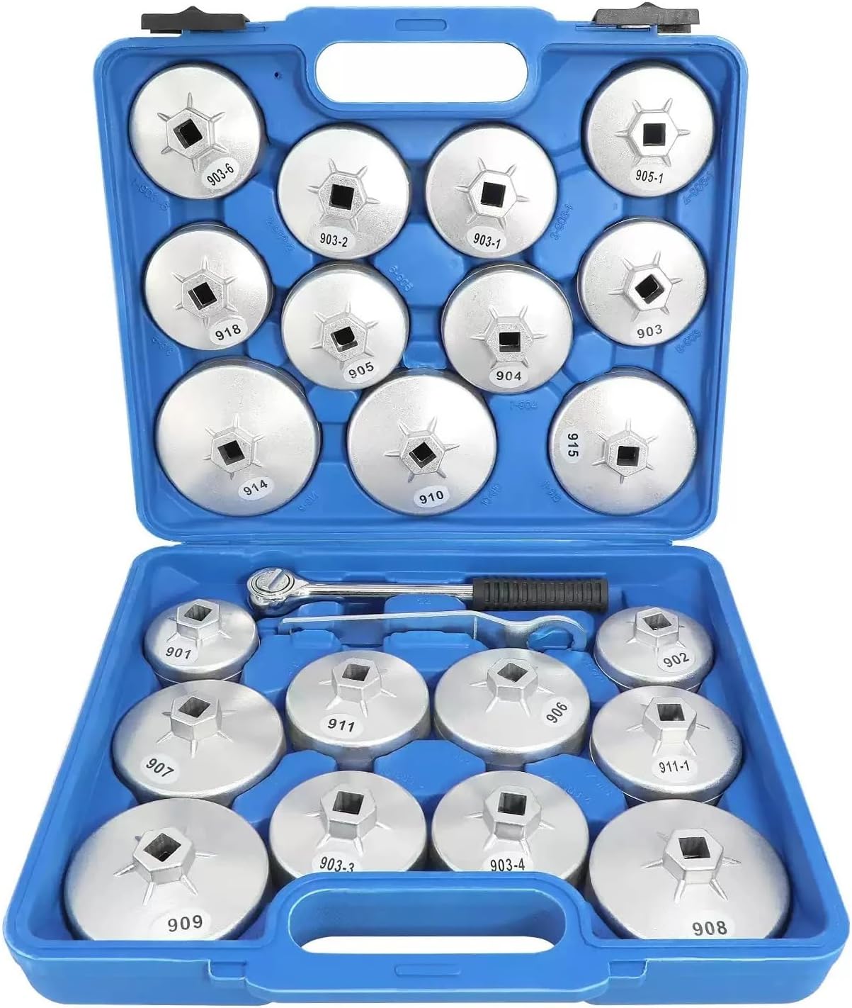 23 Pieces of Aluminum Alloy Cap Type Oil Filter Wrench Mobile Grid Disassembly Tool