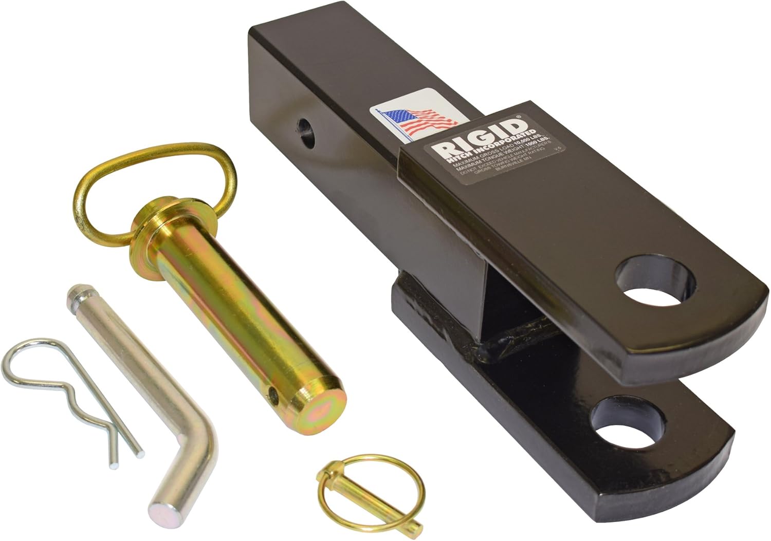 Rigid Hitch (RHC-10) Receiver Hitch Mounted Clevis for 2-1/2 Inch Receivers - 10,000 Lbs. Capacity - Made in U.S.A.