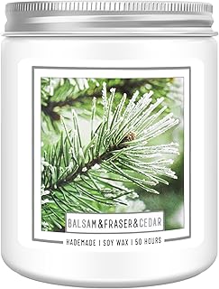 Homsolver Balsam Pine Candle, Christmas Balsam Fir Candles Scented, 9oz ...