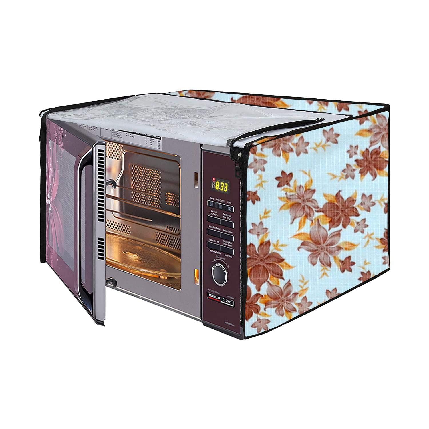 Microwave Oven Cover for LG 21 Litre Convection Waterproof & Dustproof PVC | Heat Resistant, Stainproof & Washable | Decorative Kitchen Appliance Cover (49 cm X 43 cm X 29 cm) pr4