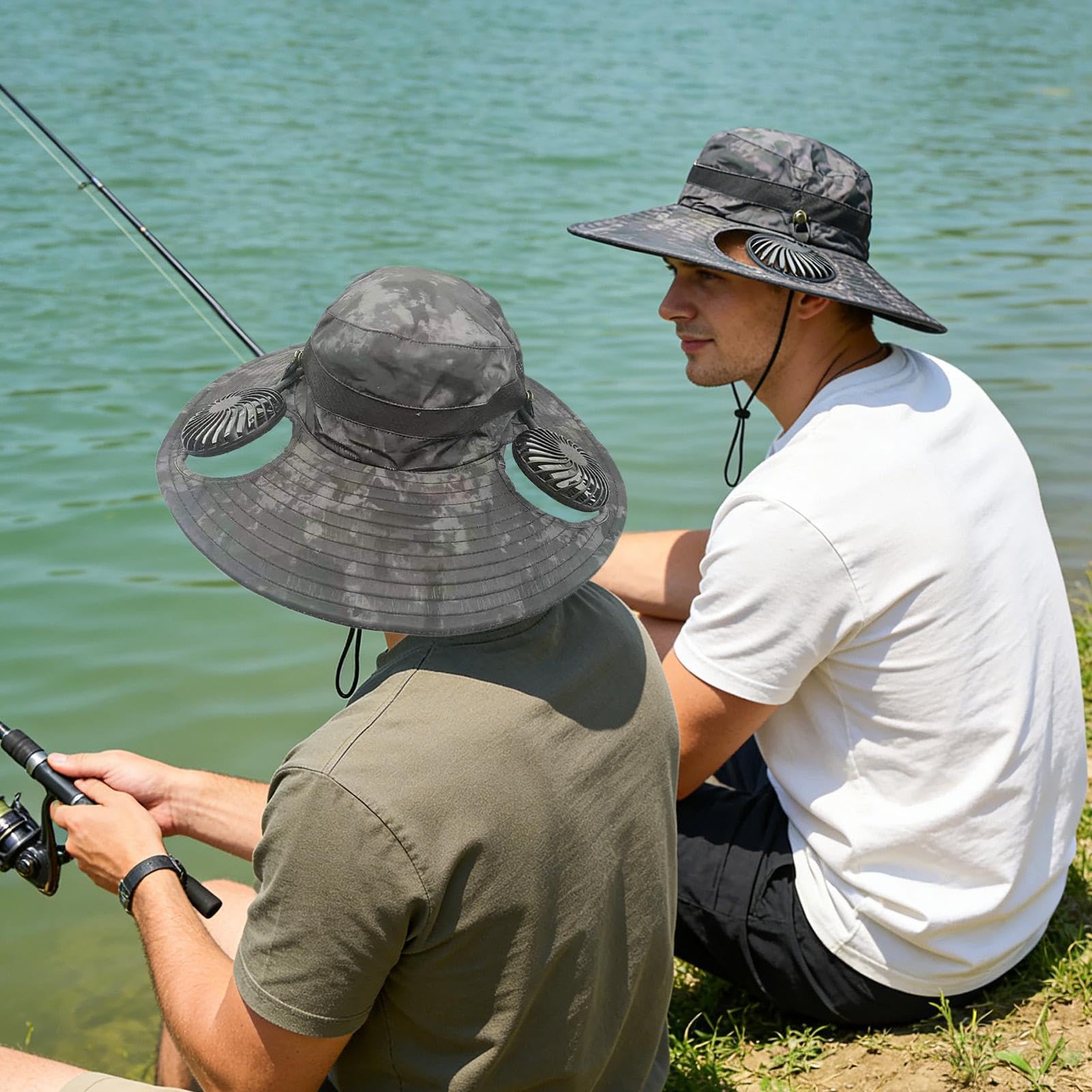 Generico Men Bucket Hat | Gorro portátil refrescante | Sombrero de sol de cubo con ventilador, para mujer, adulto, , chico, senderismo, viaje, playa, camping, trabajo