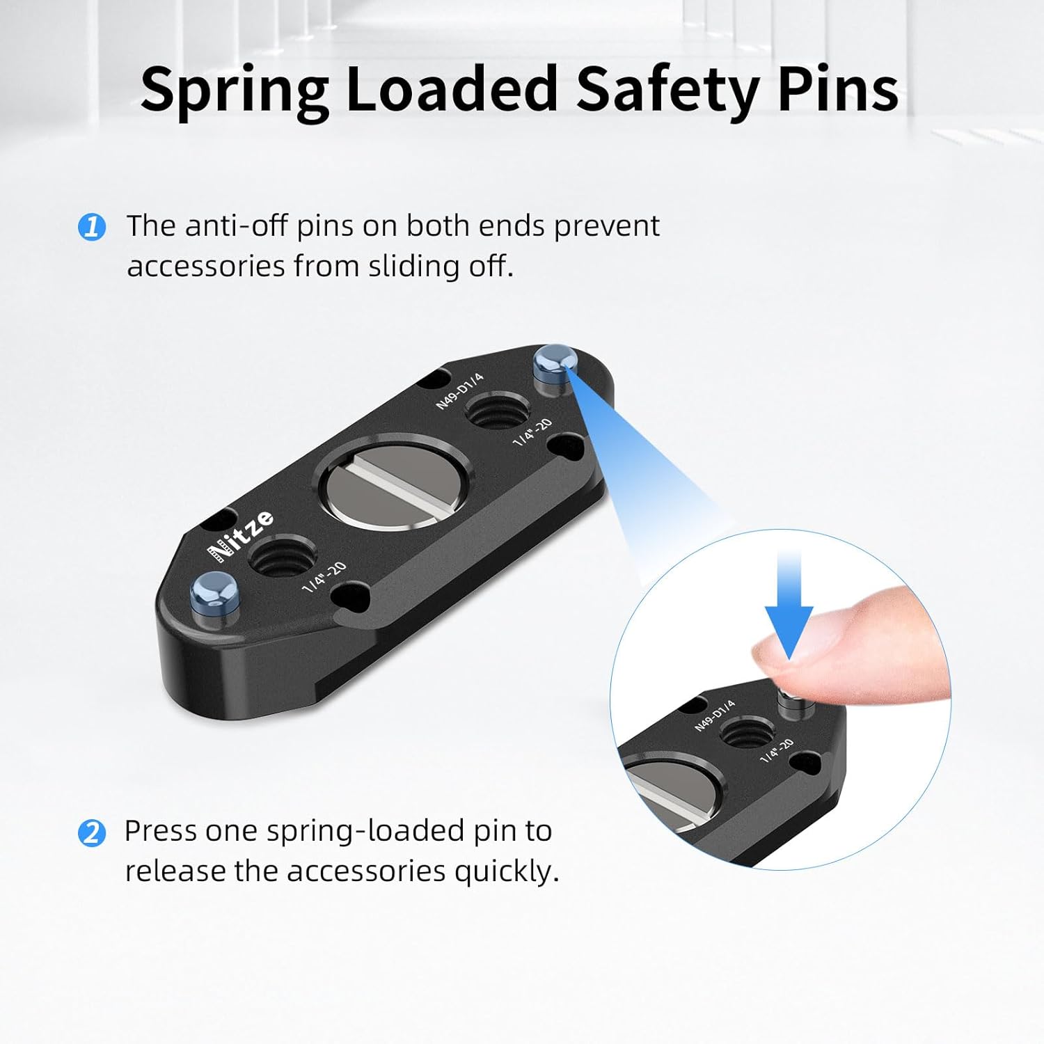 Nitze NATO Rail with 1/4” Screw and Removable Locating Pins - N49-D1/4 - Image 3
