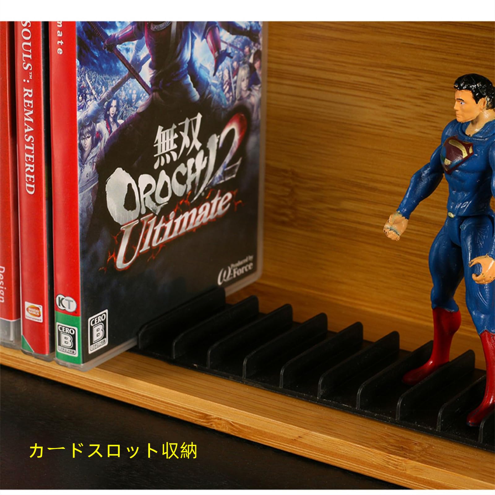 Amazon｜CDラック PS 4ゲーム棚 竹製おしゃれ 卓上収納 机上 収納棚 大