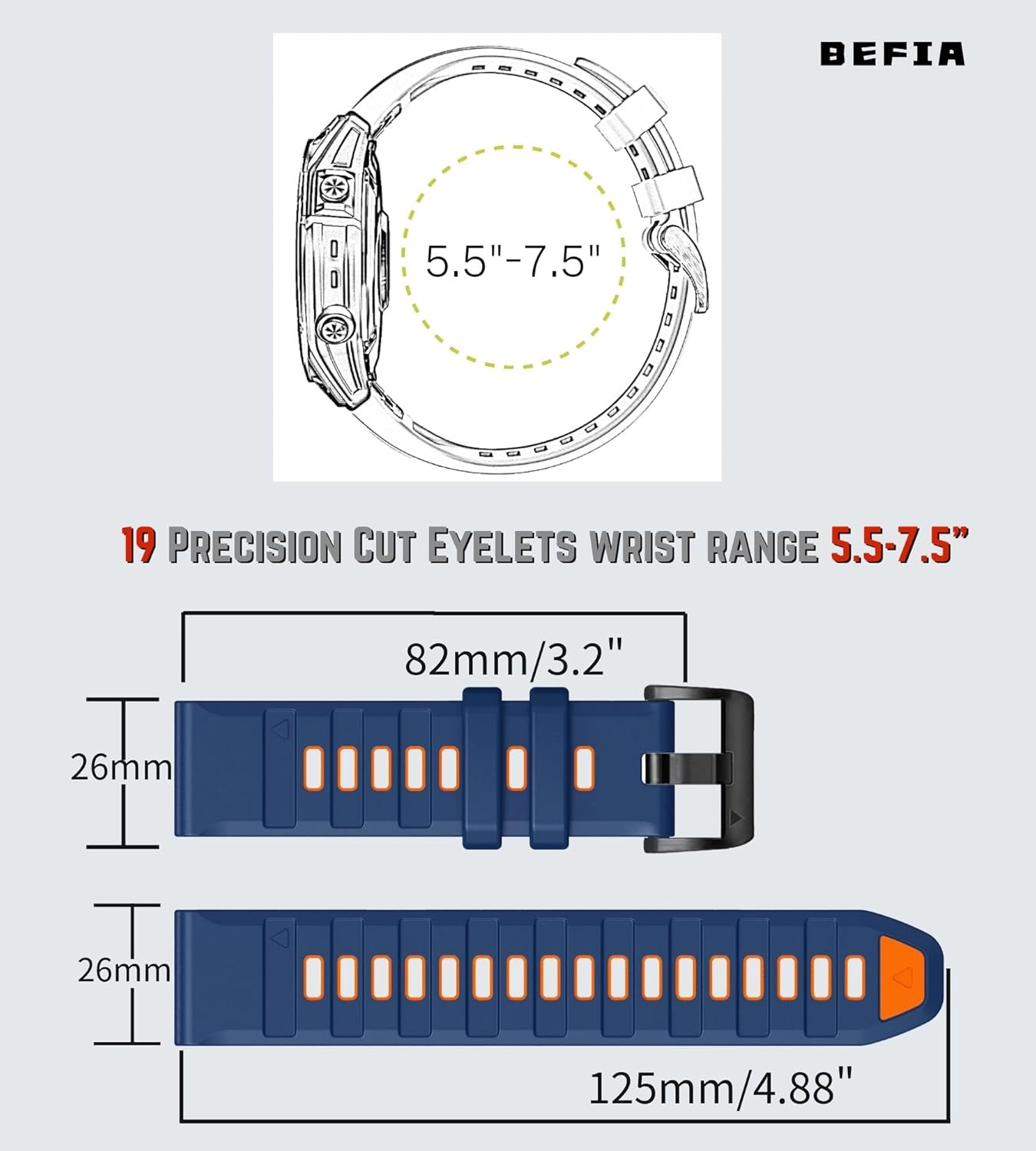 26mm Watch Band for Garmin Fenix 8 51mm 5x 6x pro 7x pro sapphire solar, quickfit 26 watch bands for Garmin enduro tactix delta rubber - Image 3