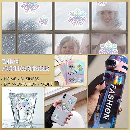 Miniatura 8 de Koala - Papel adhesivo holográfico para impresora de inyección de tinta, 20 hojas de 8.5 x 11 pulgadas, papel adhesivo de vinilo imprimible