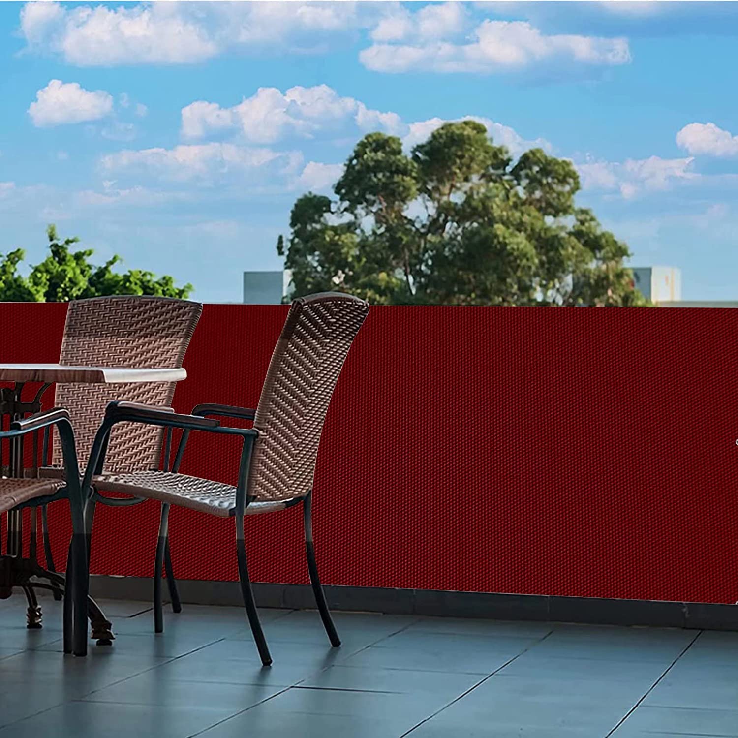 Balkon-Sichtschutz Ohne Bohren, 60x1400 Cm, Beige – UV-beständig, Reißfest, Mit Alu-Ösen Und Kabelbindern