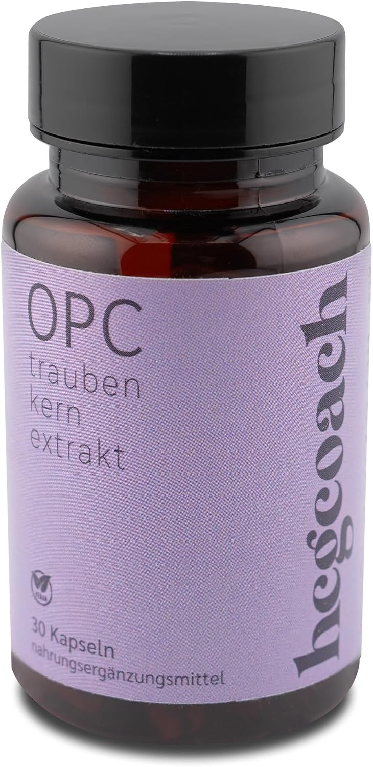 High Dose OPC Grape Seed Extract Capsules - 95% OPC Vegan & No Additives - High Organic Availability from Red Grapes - Made in Germany - 21 Day Metabolic Treatment 30 Pieces of 445 mg