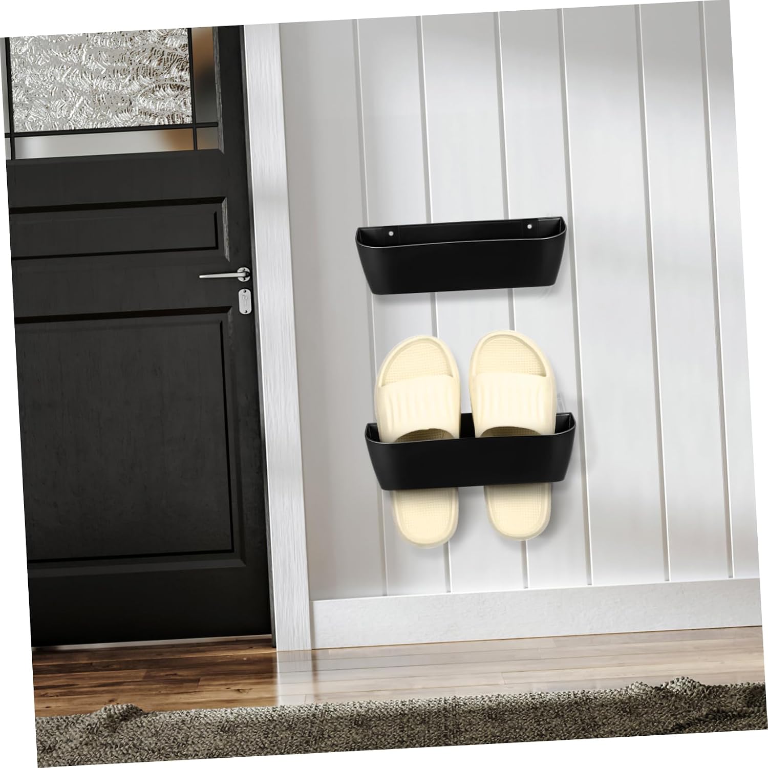 4pcs Wall-mounted Shoe Rack and Sturdy Organizer for Entryway Bathroom Stylish Slipper Holder for Home Storage Easy Installation Multi-functional Design