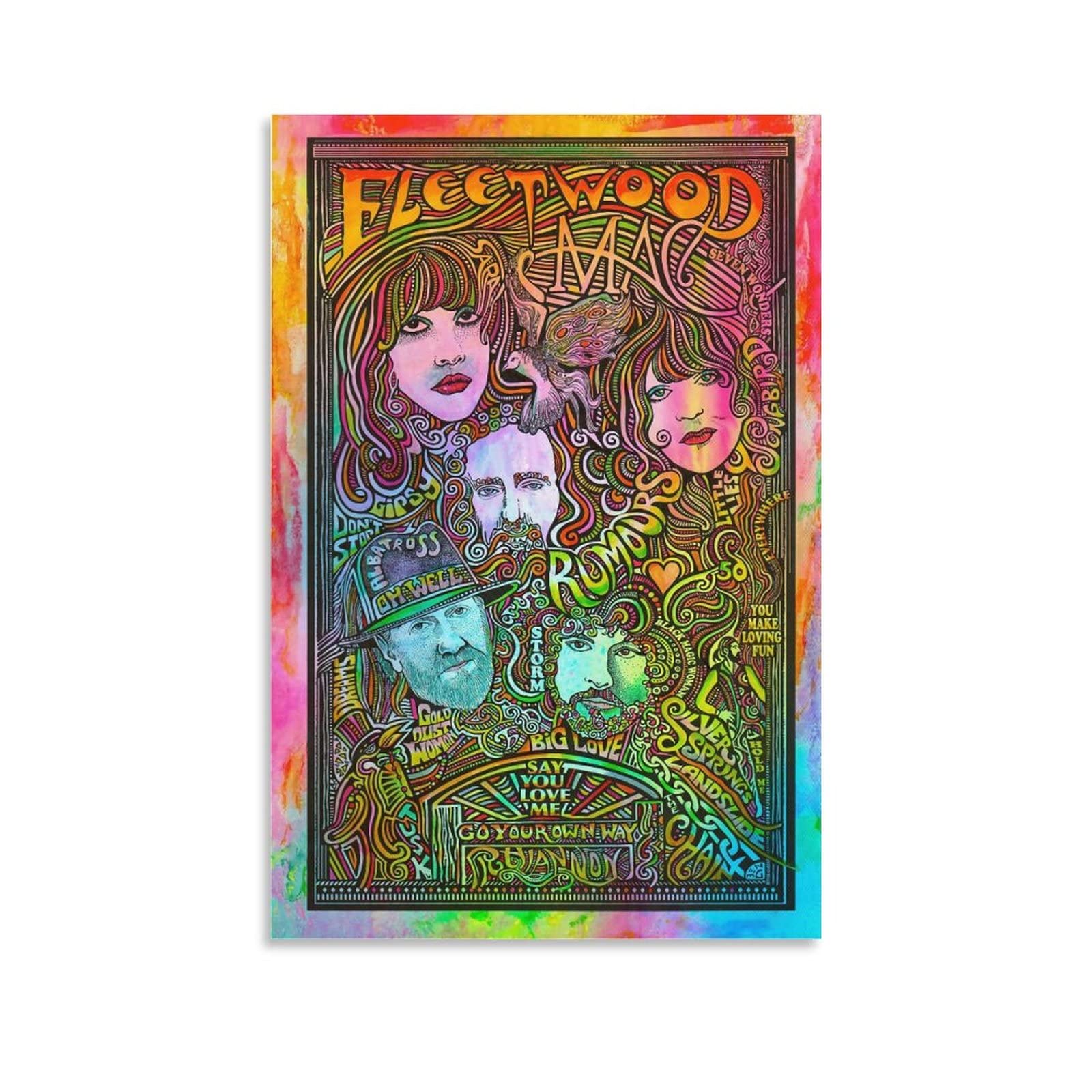 DABB Singer Fleetwood Mac Band Vintage Poster Canvas Art Poster and Wall Art Hanging Decor for Modern Family Corridor Posters for Bedroom Aesthetic 12x18inch(30x45cm)