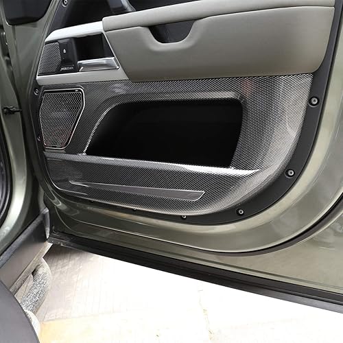Miniatura 3 de CHEYA puerta interior del coche anti Kick Panel cubierta TRIM para Land Rover Defender 2020 2021 (estilo fibra de carbono)
