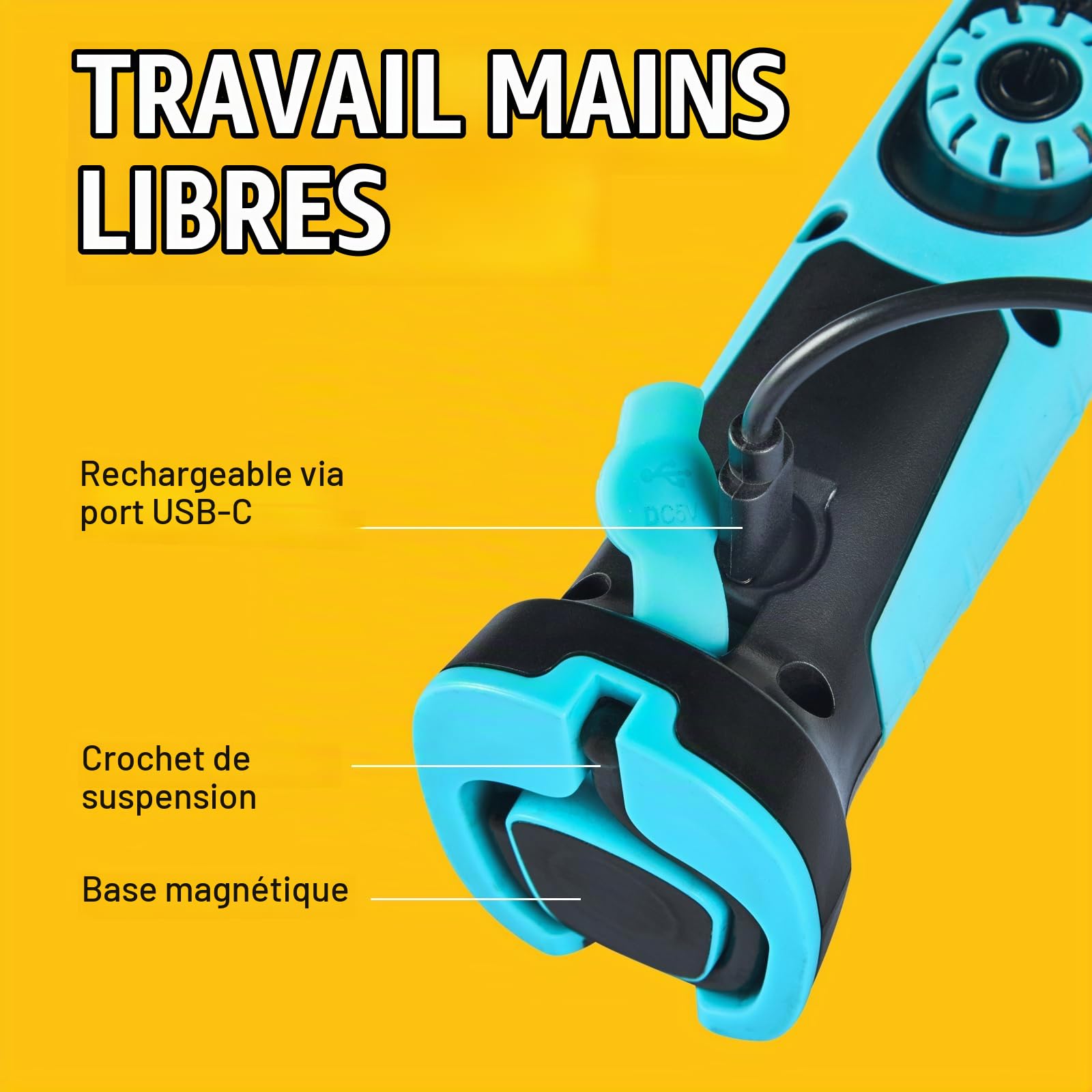 RING Lampe d'inspection LED fine avec jusqu'à 1000 lumens de sortie lumineuse : rechargeable et sans fil