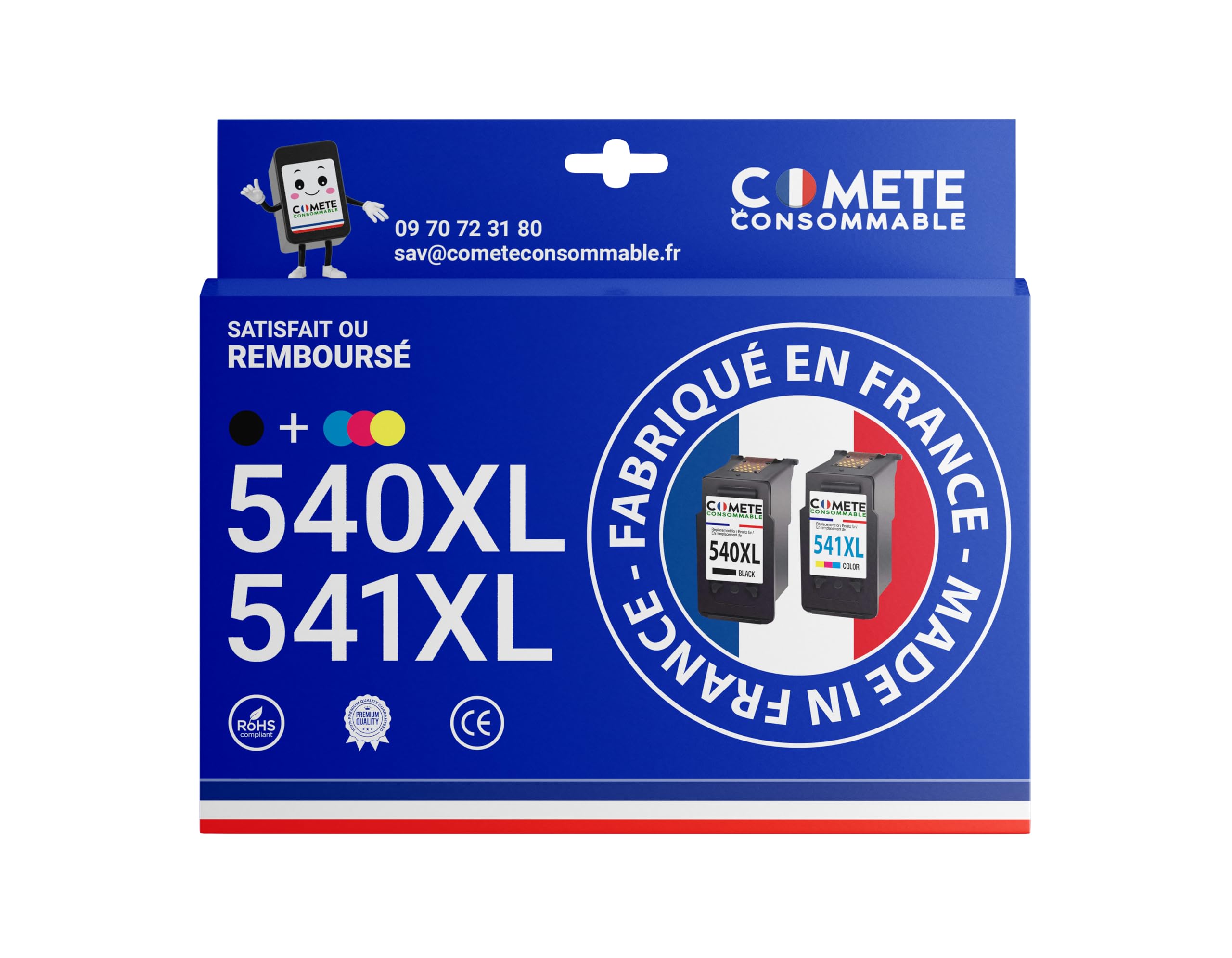 COMETE 2 Cartouches d'encre Compatibles avec PG-540XL CL-541XL 540 541 XL