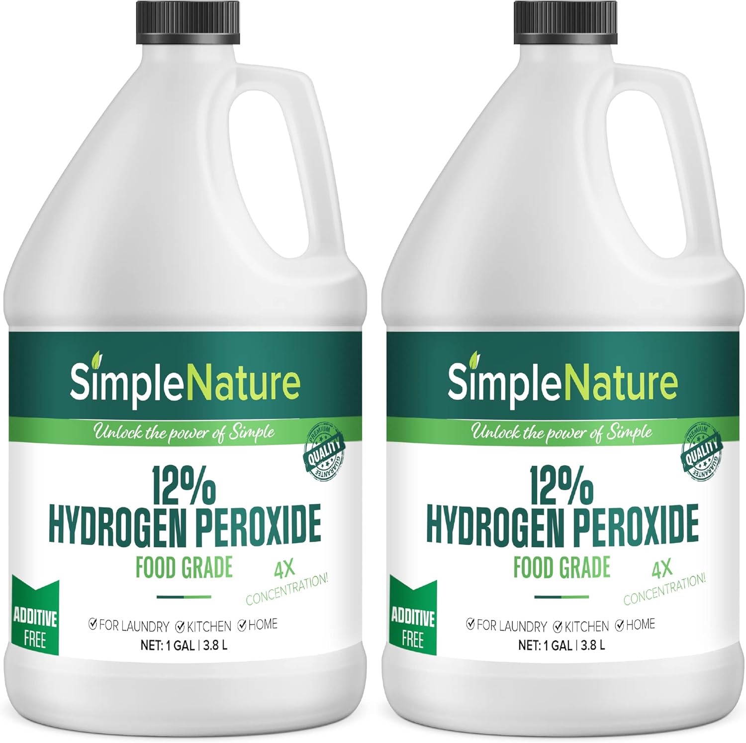 6% Food Grade Hydrogen Peroxide Solution - 2 Gallons - Natural Multipurpose Cleaner - Made in USA - Ideal for Commercial, Residential, Kitchen, Bath, Laundry, and More - Ecofriendly