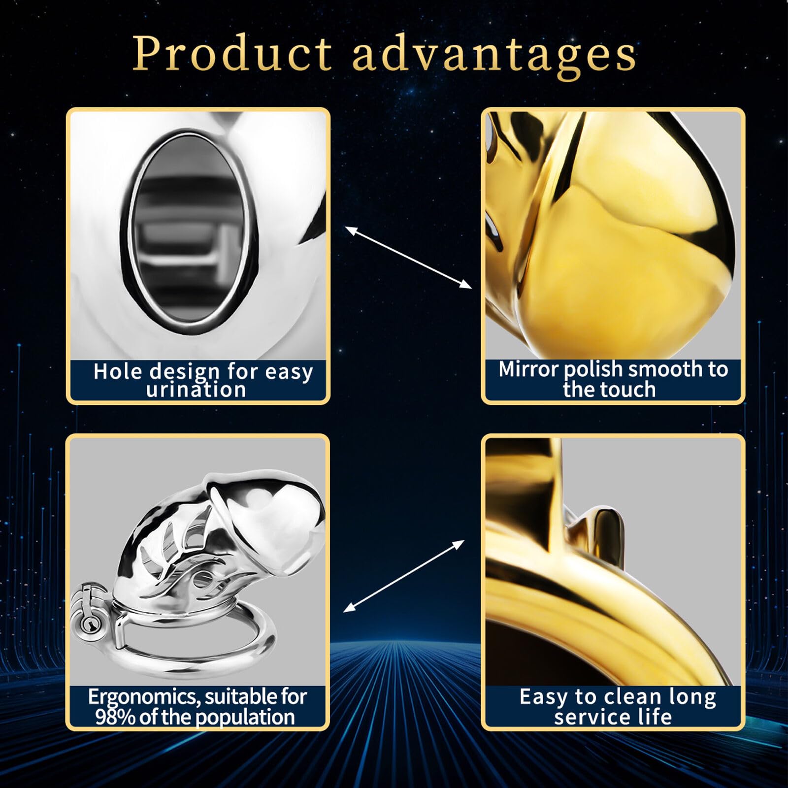Edelstahl 3D Peniskäfig Metall Keuschheitskäfig mit Verstellbarer Hilfsriemen Herren Cock Cage Abstinenz Chastity SM Bondage Penis Käfig Keuschheit Sex Toy Keuschheitsgürtel Mann BDSM Sexspielzeug