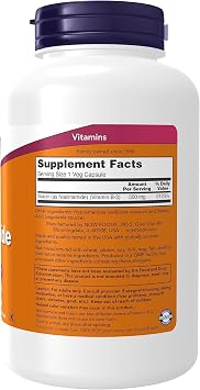 NOW Foods, Niacinamide (Vitamin B-3) 500 mg, Energy Production*, 250 Veg Capsules