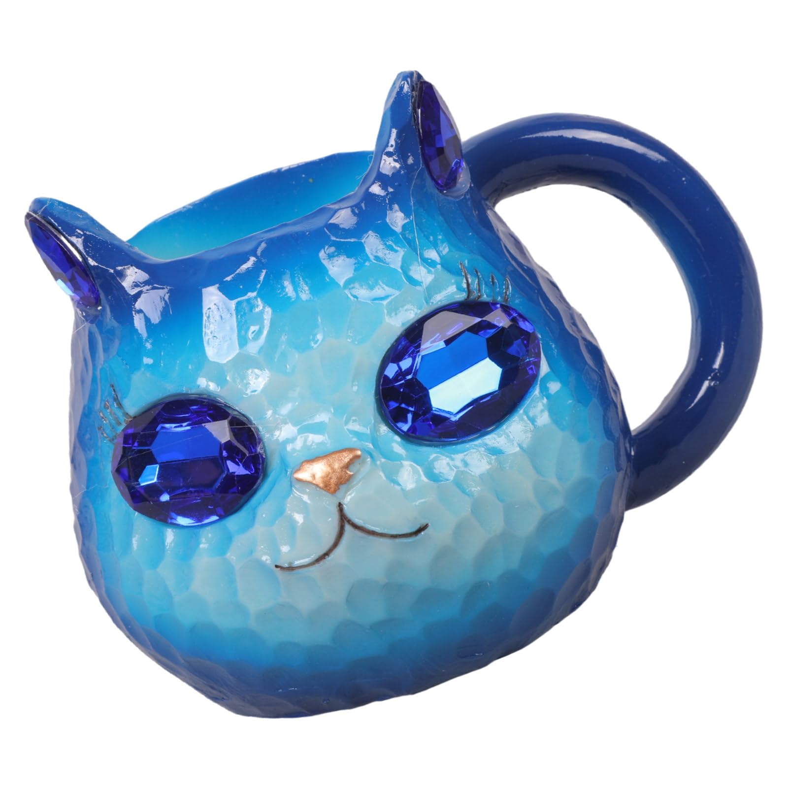 MALSSE Crystal Cats Face Coffee Cup Resin Art Collectible Item for Cats Theme Decorators Sturdy Tableware Sturdy Themed Drinkware