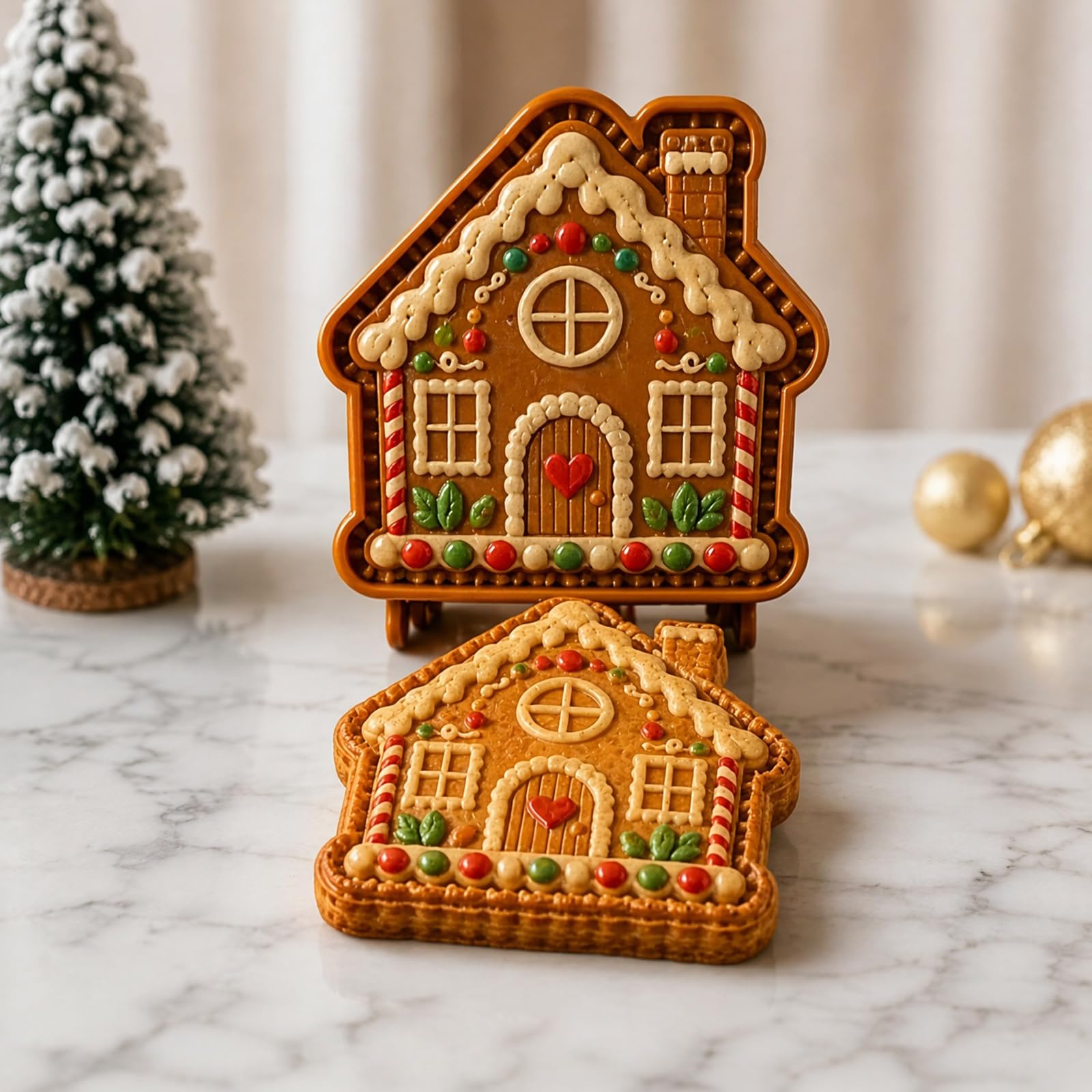 Set di mini stampi per torta di Natale riutilizzabili in rilievo