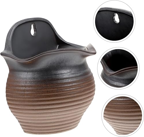 Miniatura 5 de GANAZONO 1 pieza de lavabo colgante decoración floral decoración de cama macetas montadas en la pared mini maceta colgante de cerámica maceta bonsái