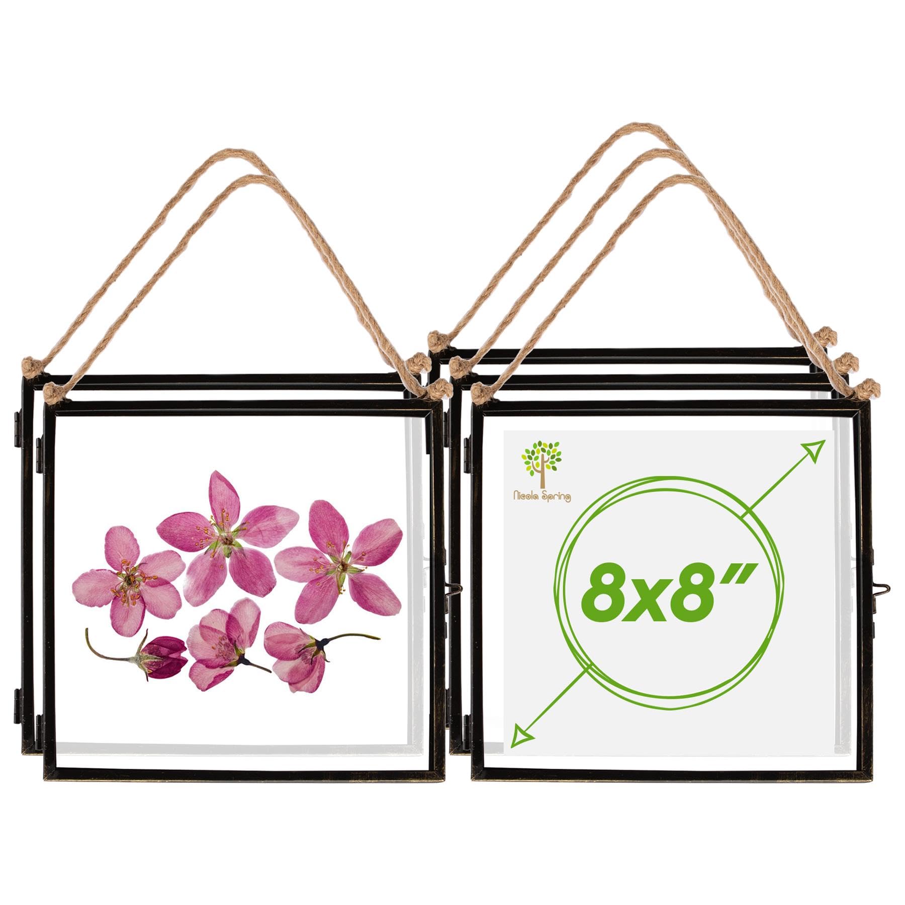 Nicola Spring Metal Photo Frames - Fits Photo Size 8 x 8 (20 x 20cm) - Pack of 5 - Black Picture Frame Multi Orientation Freestanding Square Certificate Display Poster Case