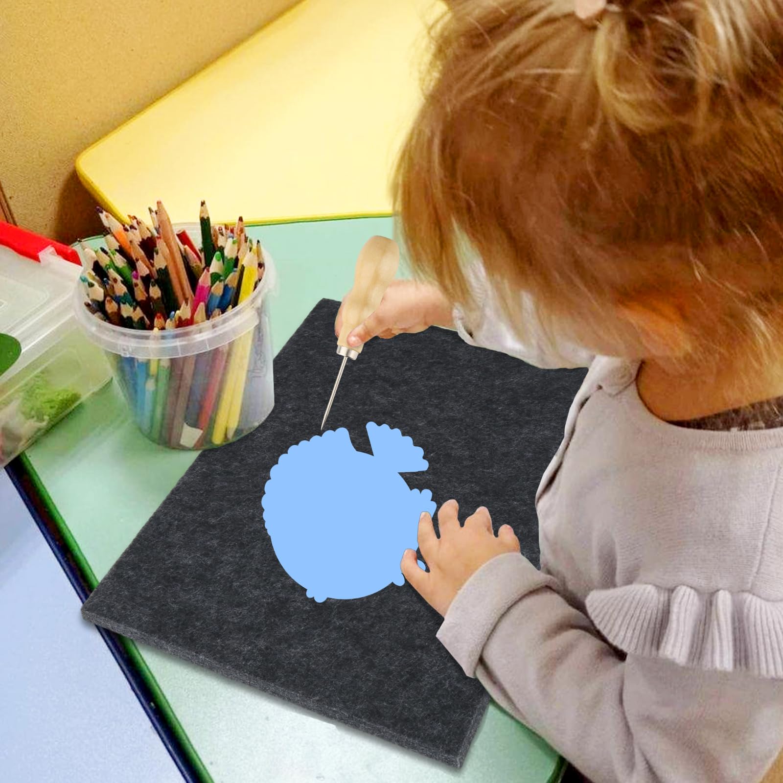 AILUYA Set di 4 ferri da formicolio in legno, per bambini, set di 4 feltrini da 20 x 30 x 0,9 cm, con 4 ferri da formicolio fai da te per bambini e adulti, regalo di compleanno