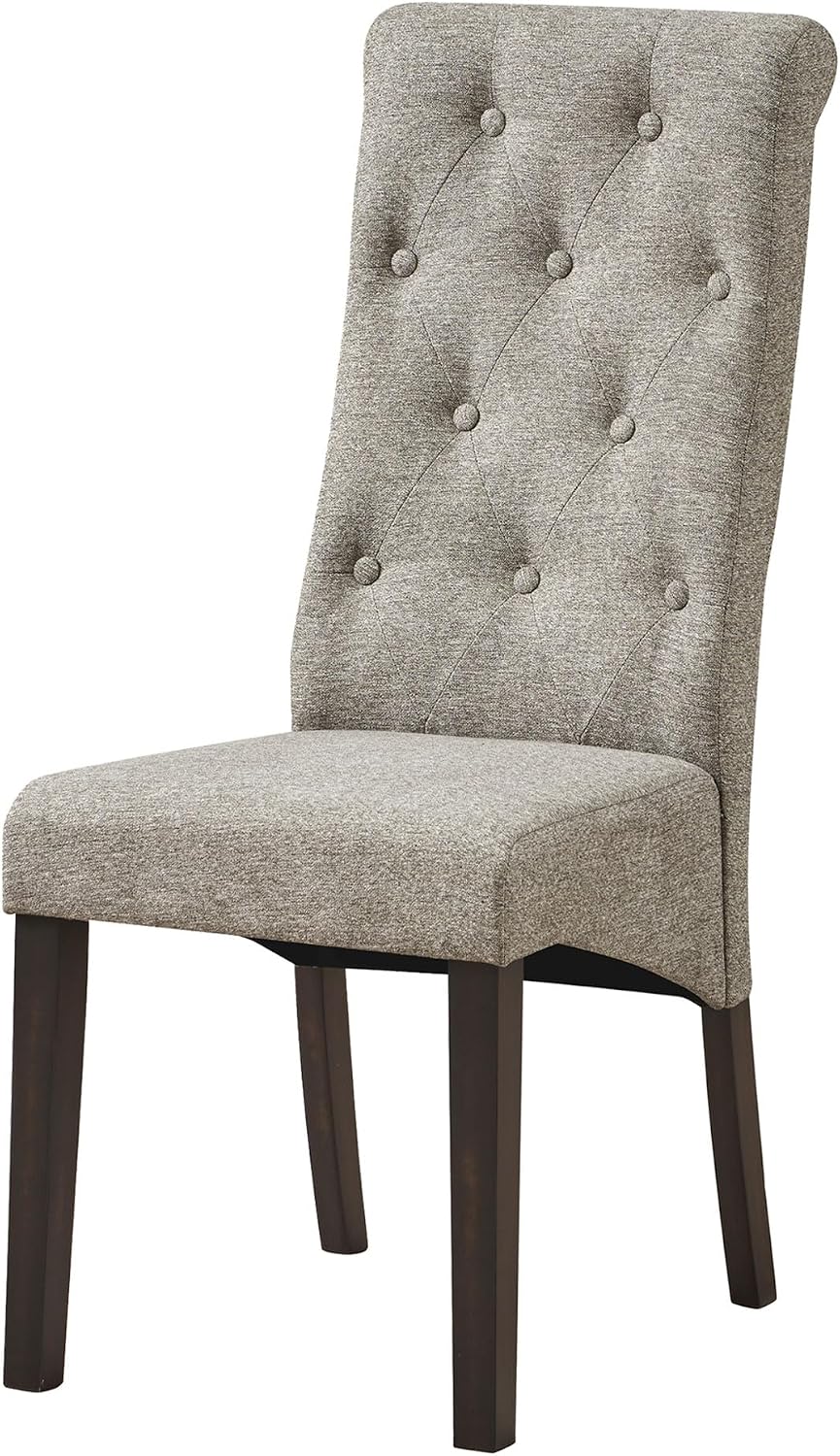 Kings Brand Furniture - Lemont Tufted Upholstered Parsons Dining Chair, Set of 2 (Light Gray)