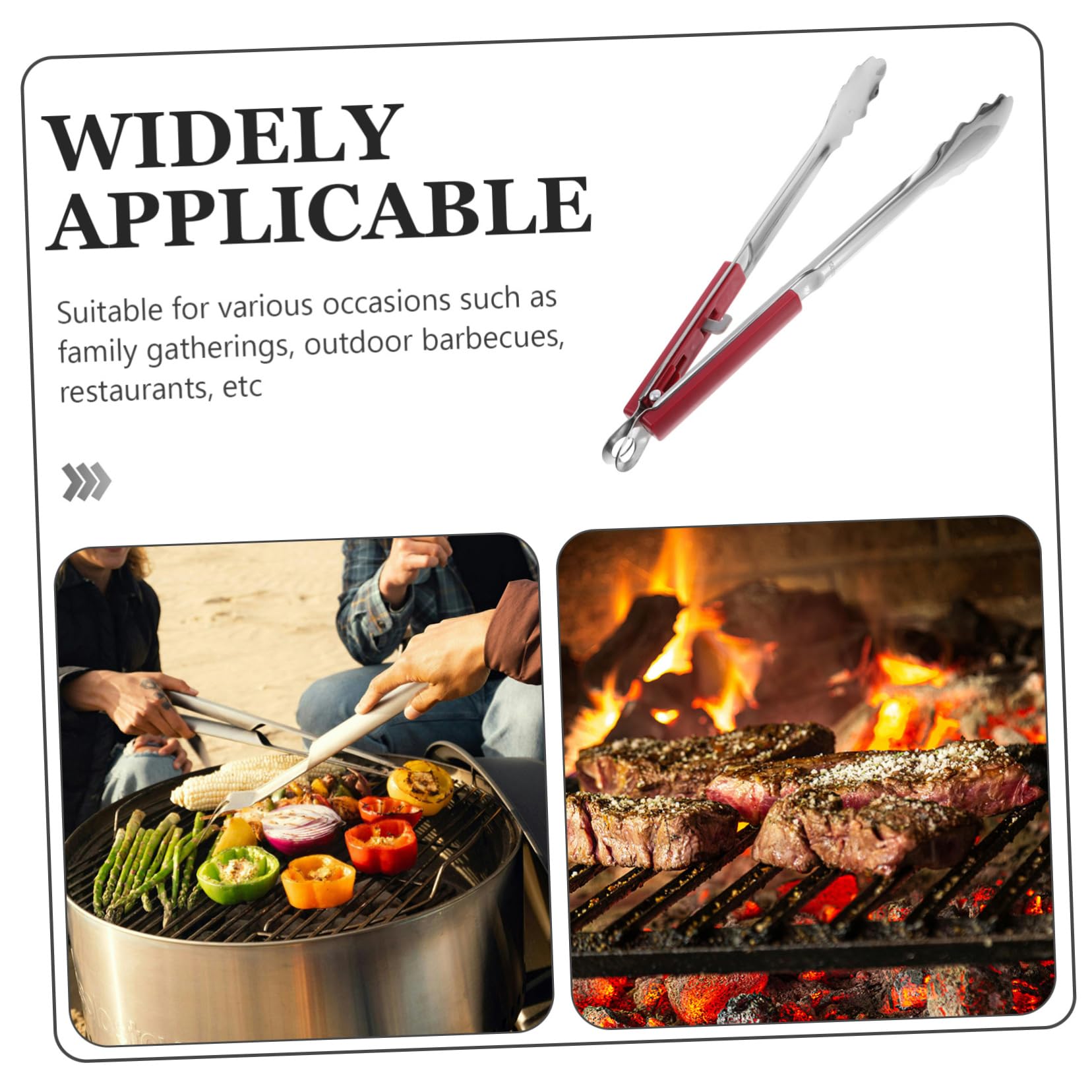 BESTonZON 5stücke Grillzange Lange Hitzebeständige Für Bbq Grillen Und Küchengebrauch Für Steak Und Andere Grillgerichte Stilvolles Design Leicht Zu Reinigen