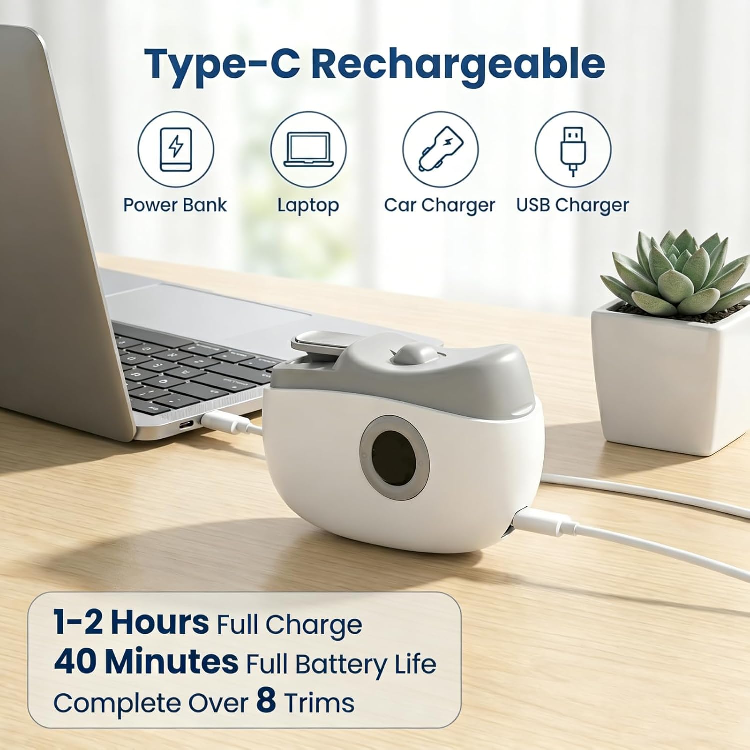 Electric Nail Clipper with LED Light, Safe 4 in 1 Baby Nail Clippers with LED Screen, 3 Speed, USB-C, Debris Collection, Multi-Function Electric Nail Trimmer for Seniors, Adults, Arthritis, Kids