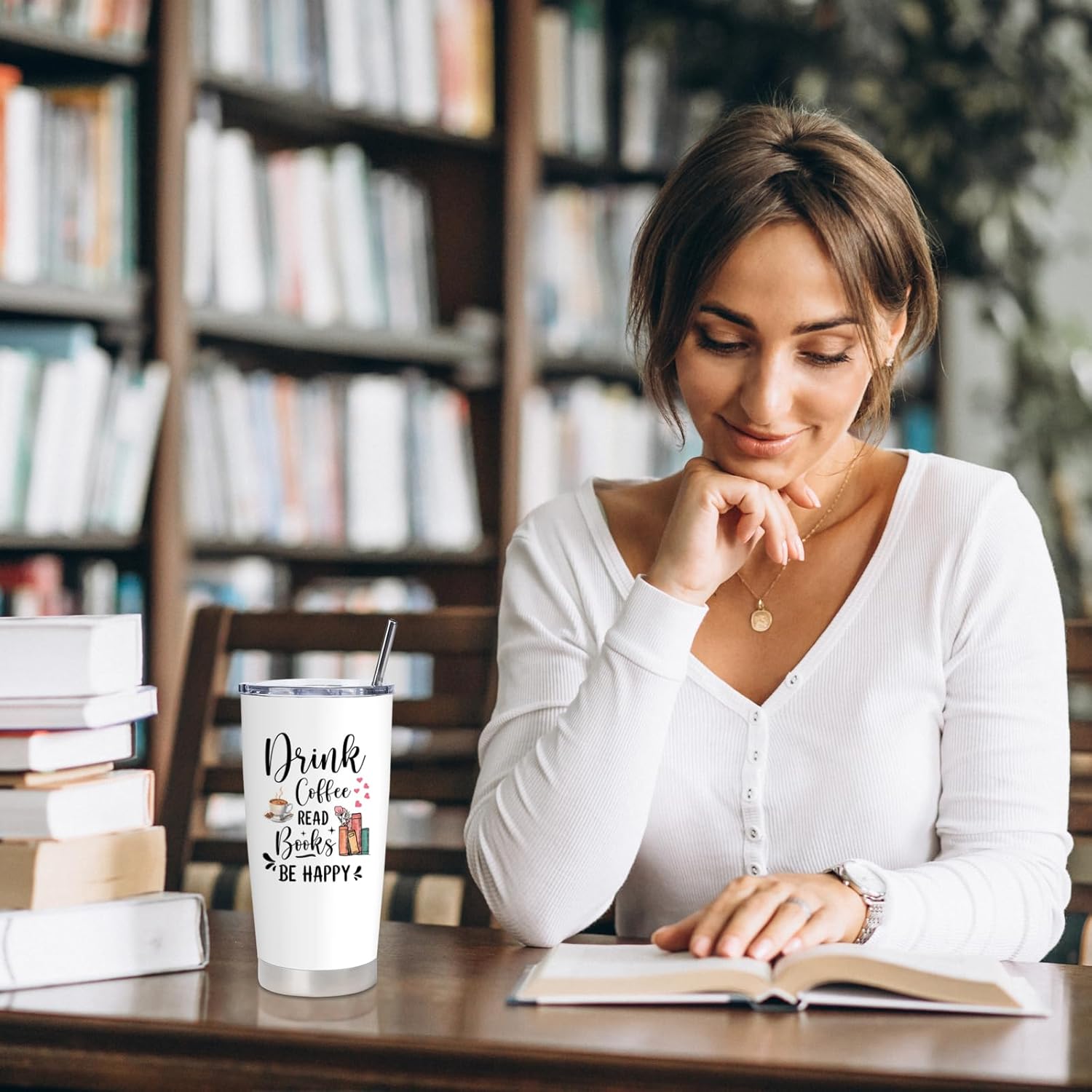 Book Lovers Gifts for Women Tumbler 20OZ, Bookish Gifts, Books Club Gift for Reading Lover, Book Themed Gift, Literary Books Nerd Bookworm Present, Reading Tumbler - Image 4