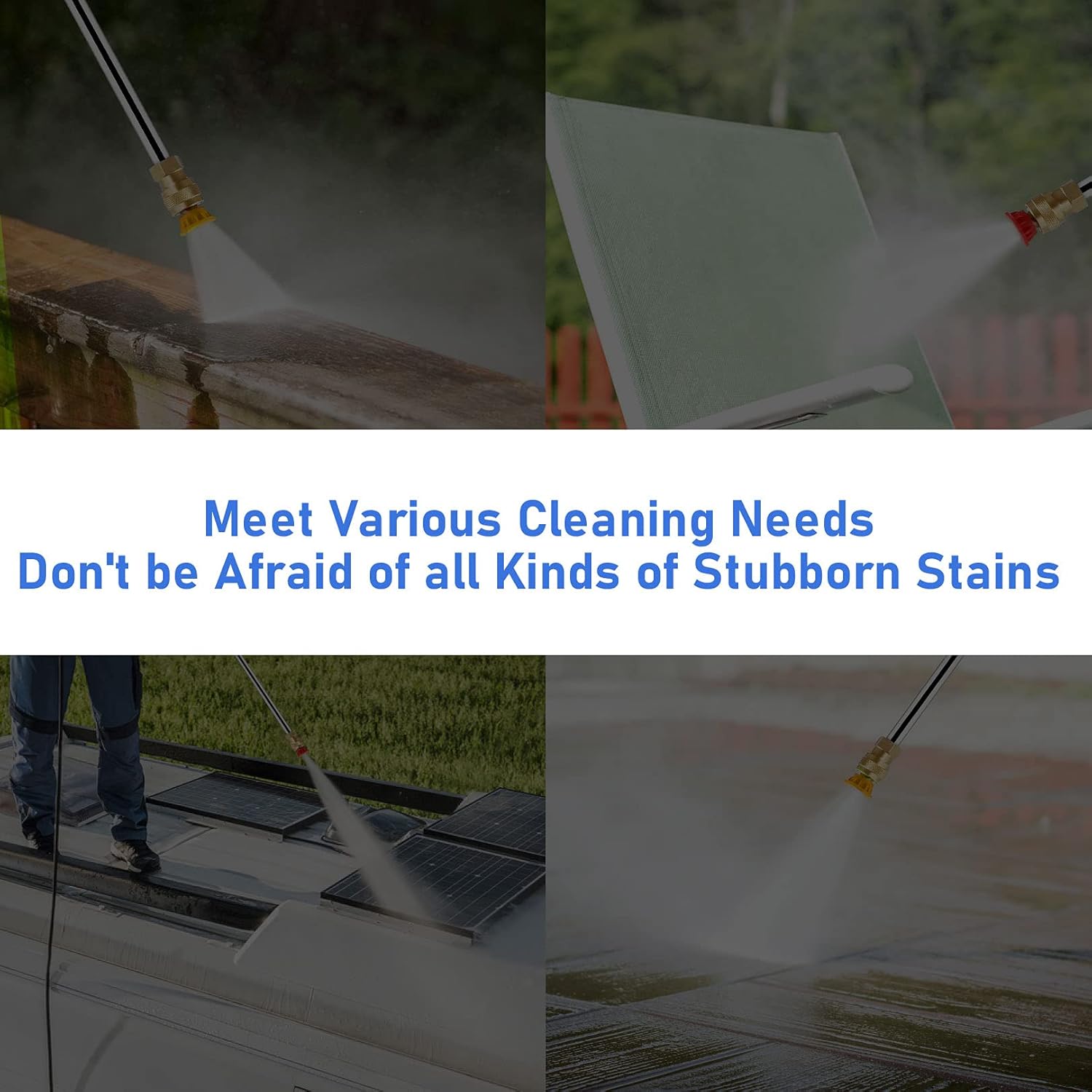 Suyncll Electric Pressure Washer 3800PSI, 2.6GPM Power Washer Cleaner with 4 Nozzles, Detergent Tank, Best for Cars/Fences/Patios (Blue) : Patio, Lawn & Garden