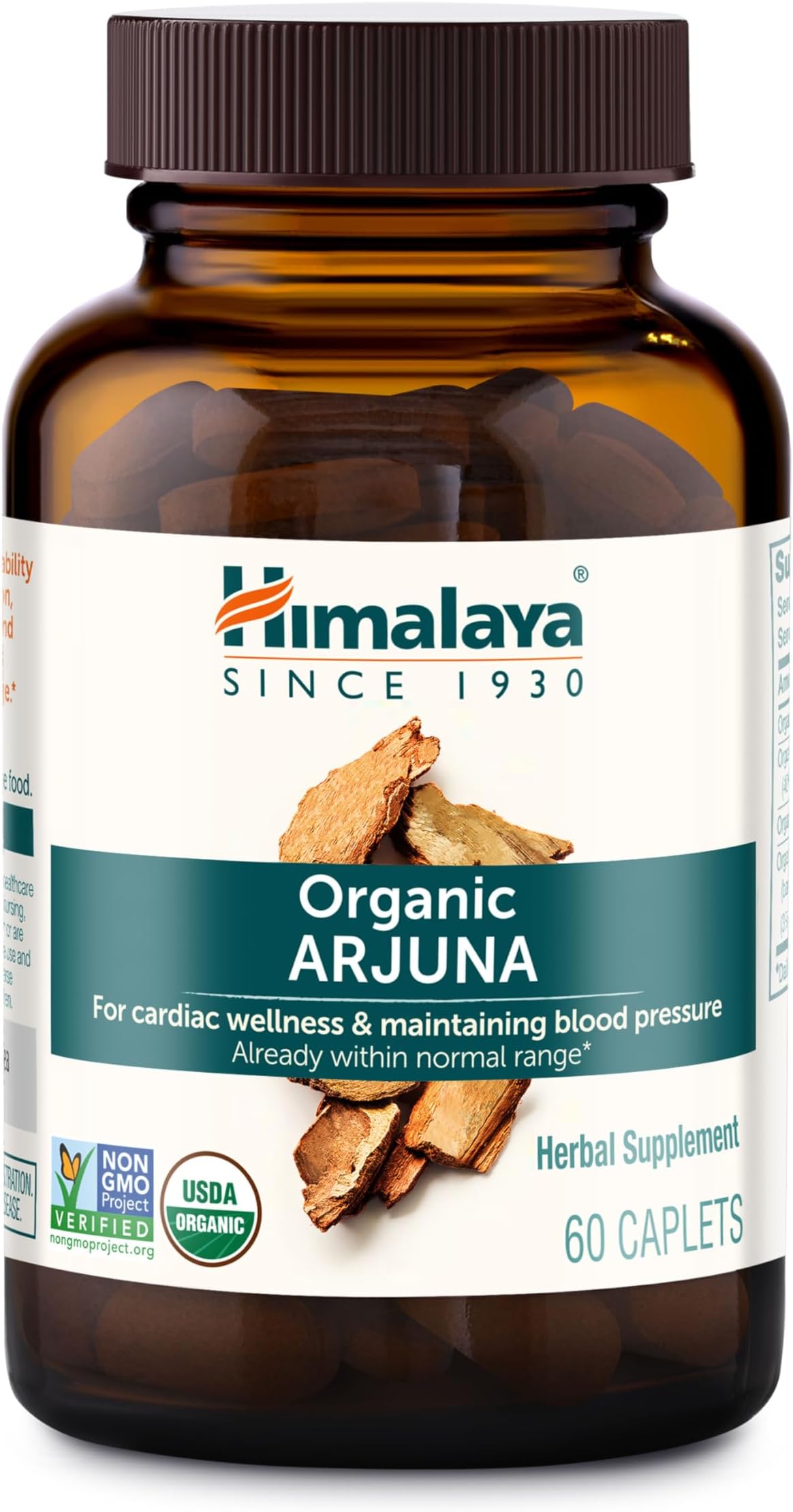 Organic Arjuna 60 Caplets for Cholesterol, Blood Pressure & Healthy Heart Function Support 700mg