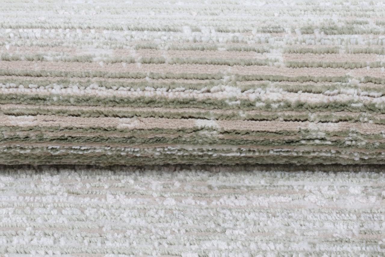 Mazovia Alfombra Salón 80x150cm Verde Abstracto Suave Antialérgico Vistoso