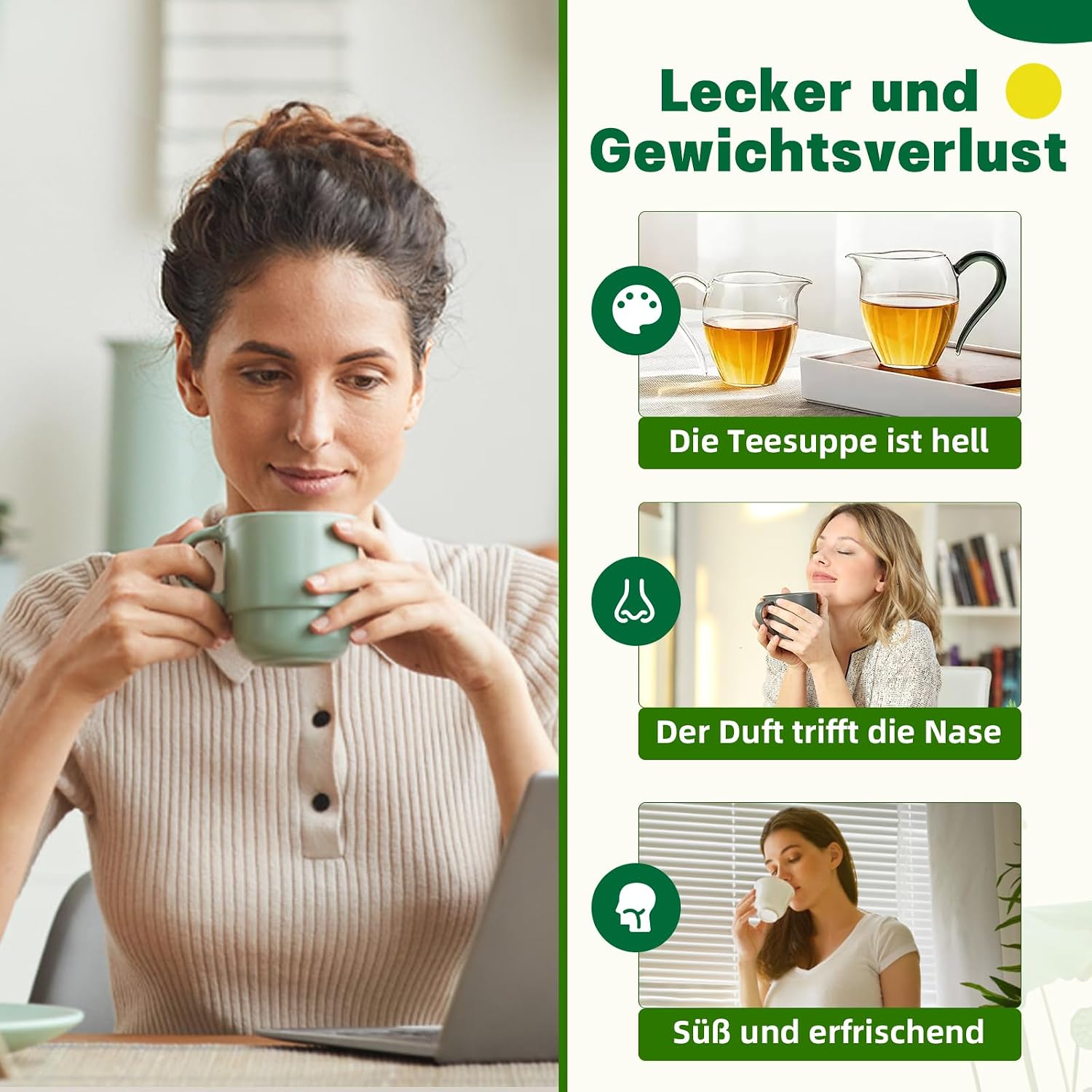 Detox Tee zum Abnehmen & Bauchfett Verbrennen – 28 Tage Stoffwechsel-Kur mit Lotusblatt, Moringa & Grüntee – Natürlicher Fettverbrenner, Vegan & Allergenfrei, Gegen Blähbauch - 5
