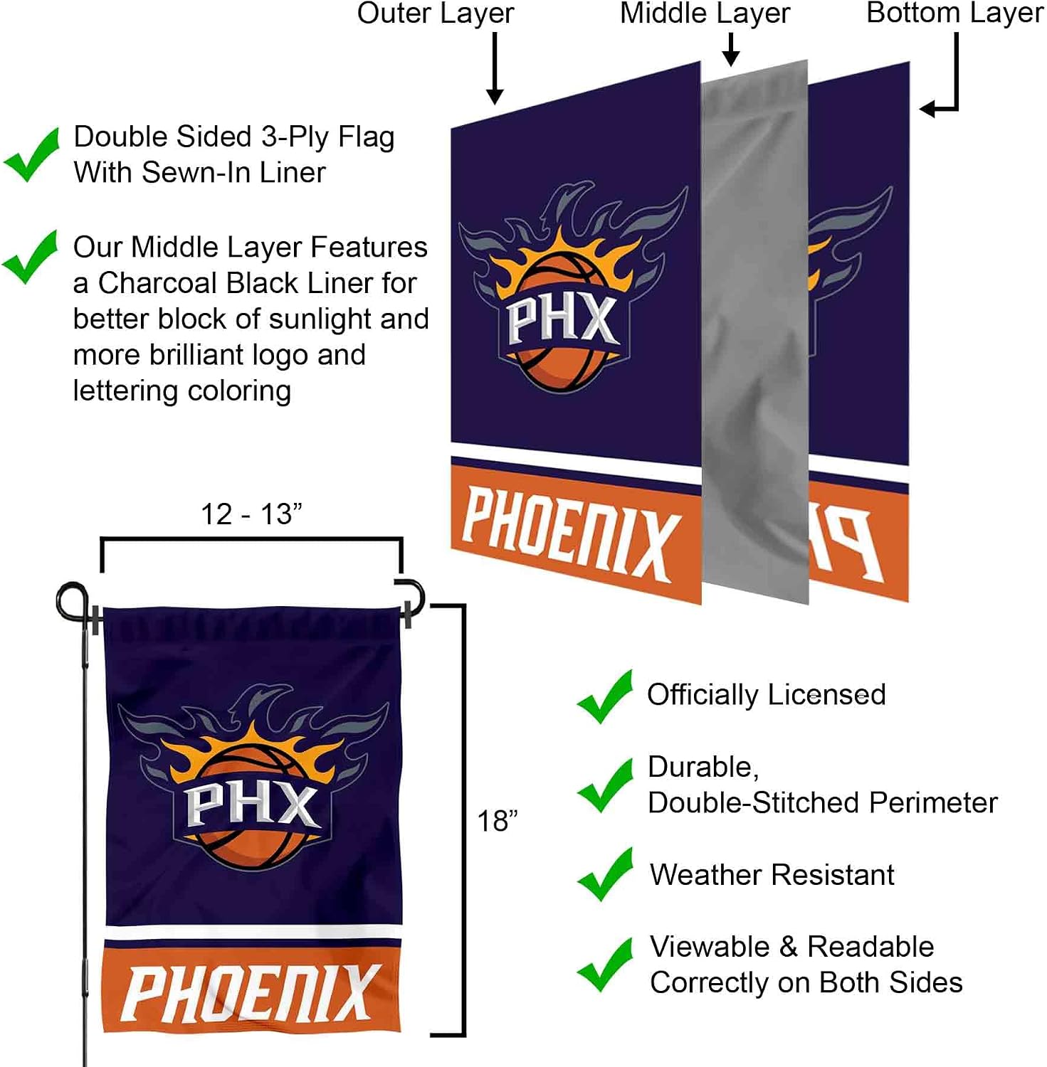 Phoenix Suns Double Sided Garden Flag