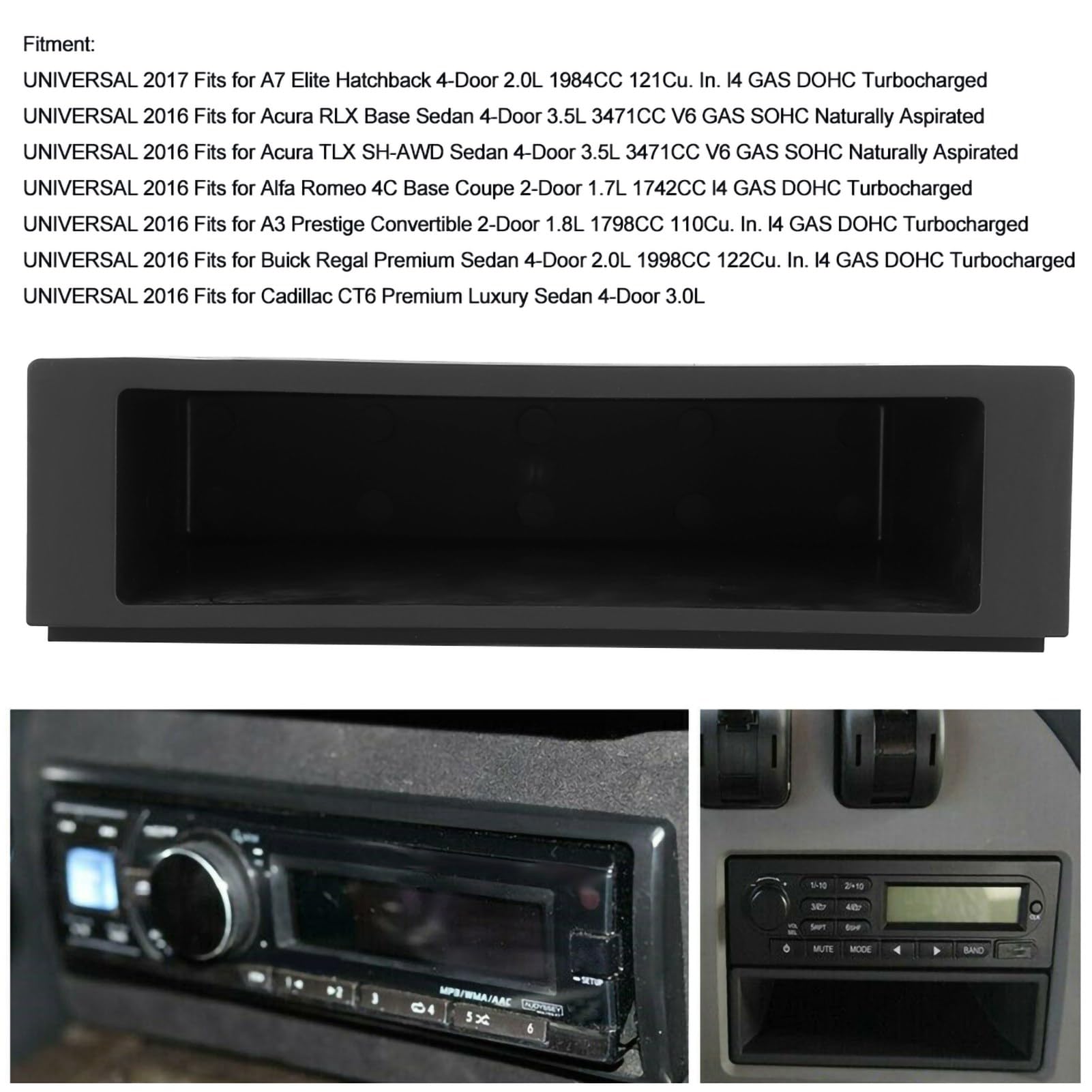 Contenitore Radio Stereo per Auto 1Din, Custodia per Cruscotto da Taschino per Auto Accessori per Riporre gli Interni Organizer, Kit per Cassetti Multi Applicazione Adatto per