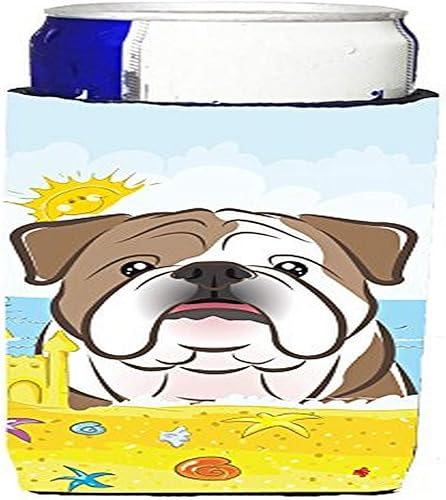 Miniatura 4 de Caroline's Treasures BB2087MUK Bulldog Inglés Summer Beach Ultra Hugger para latas delgadas, lata delgada, multicolor