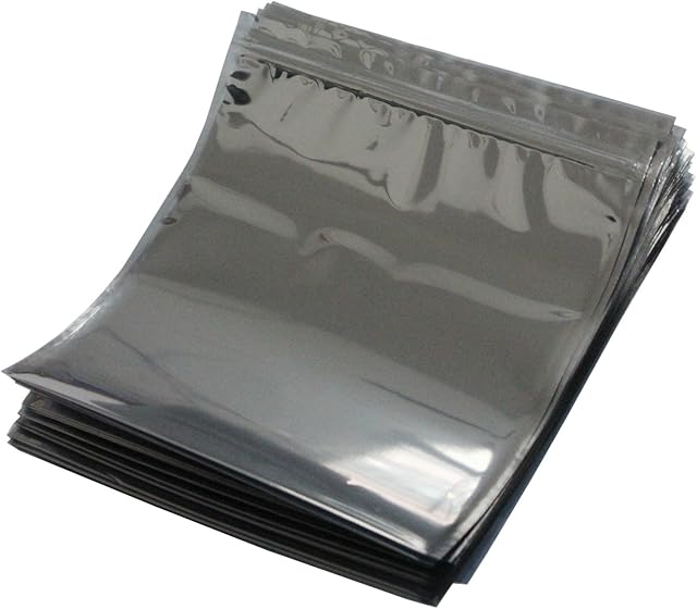 LJY 50 Pieces Antistatic Resealable Large Size Bags for Motherboard HDD and Electronic Device, 21cm x 24cm