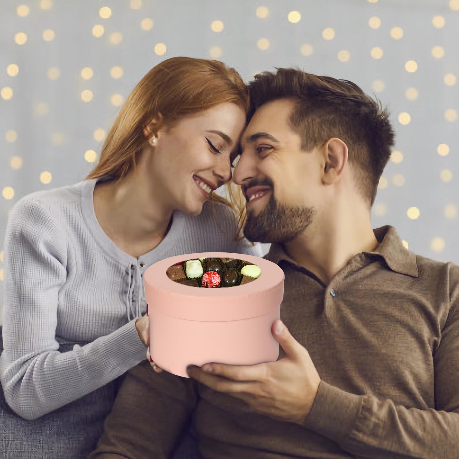 Cajas de flores para arreglos, cajas de regalo redondas anidadas con tapas transparentes, cajas redondas rosas para flores, juego de 4 cajas de flores de varios tamaños para arreglos florales, día de
