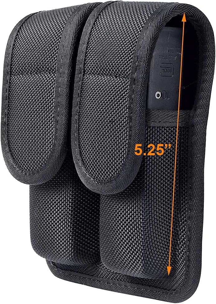 TAFTACFR Molded Double Mag Pouch Holster with Double and Single Stack Magazines .380, 9mm & 40 Cal for S&W M&P Ruger Glock Walther H&K