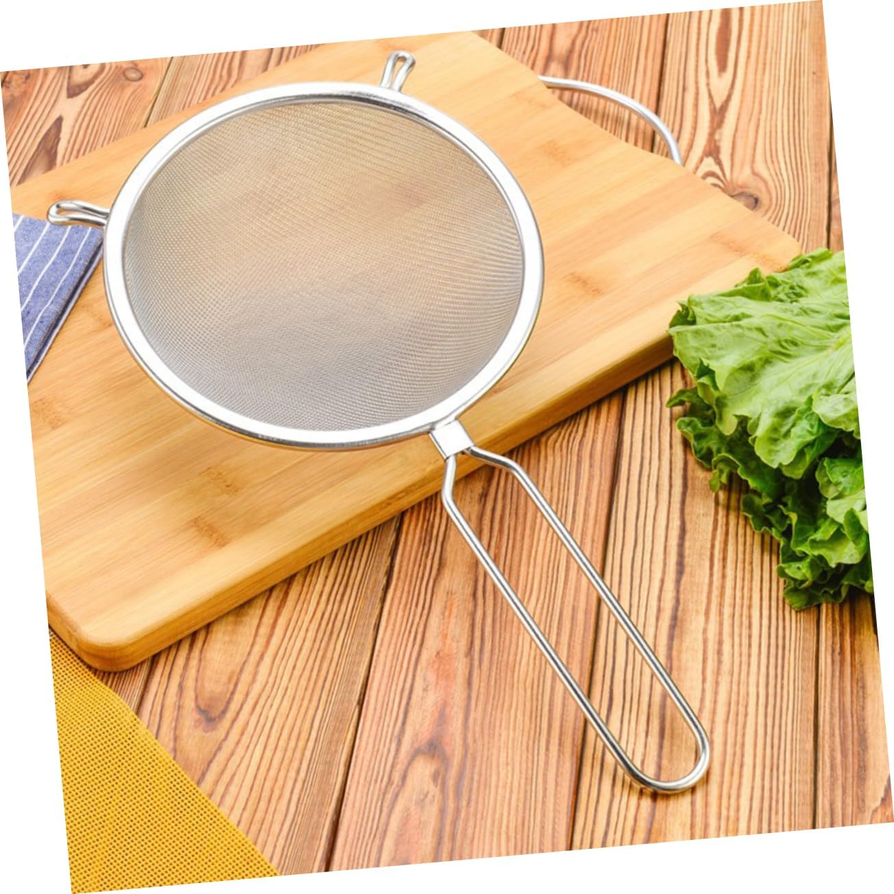 2pcs Long Handle Mesh Strainer Stainless Steel Scoop Ladle Noodles Colander Food Serving Spoon Heat Resistant Kitchen Tool