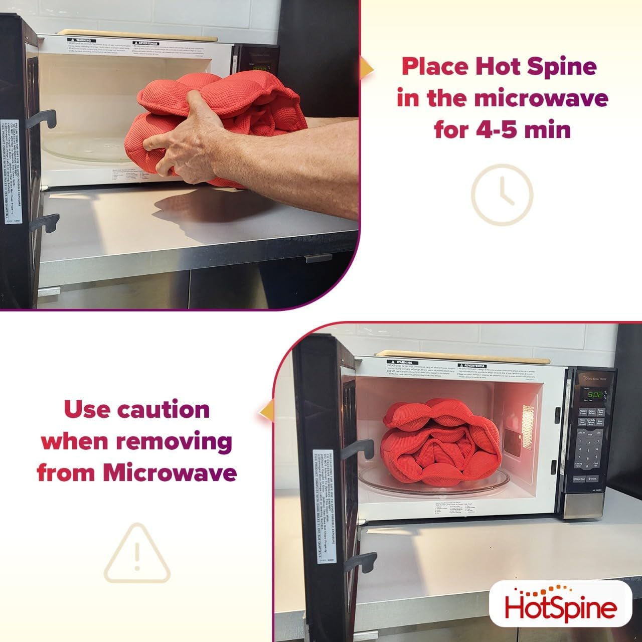 Microwavable Heated Acupressure Back Stretcher by Hot Spine - Full Back and Neck Decompression, Spine Alignment, and Deep Tissue Therapy with 24 Heated Massage Sections for Ultimate Back Pain Relief - Image 2