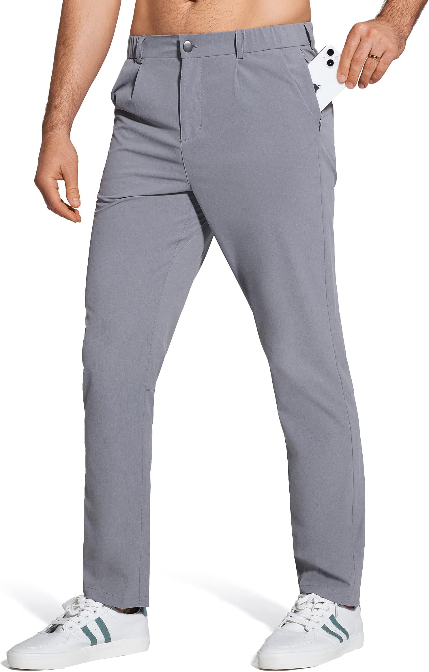 ZUTY Men's Golf Dress Pants 29"/31" Lightweight Straight Fit Stretch Casual Pants Quick Dry Breathable with 5 Pockets