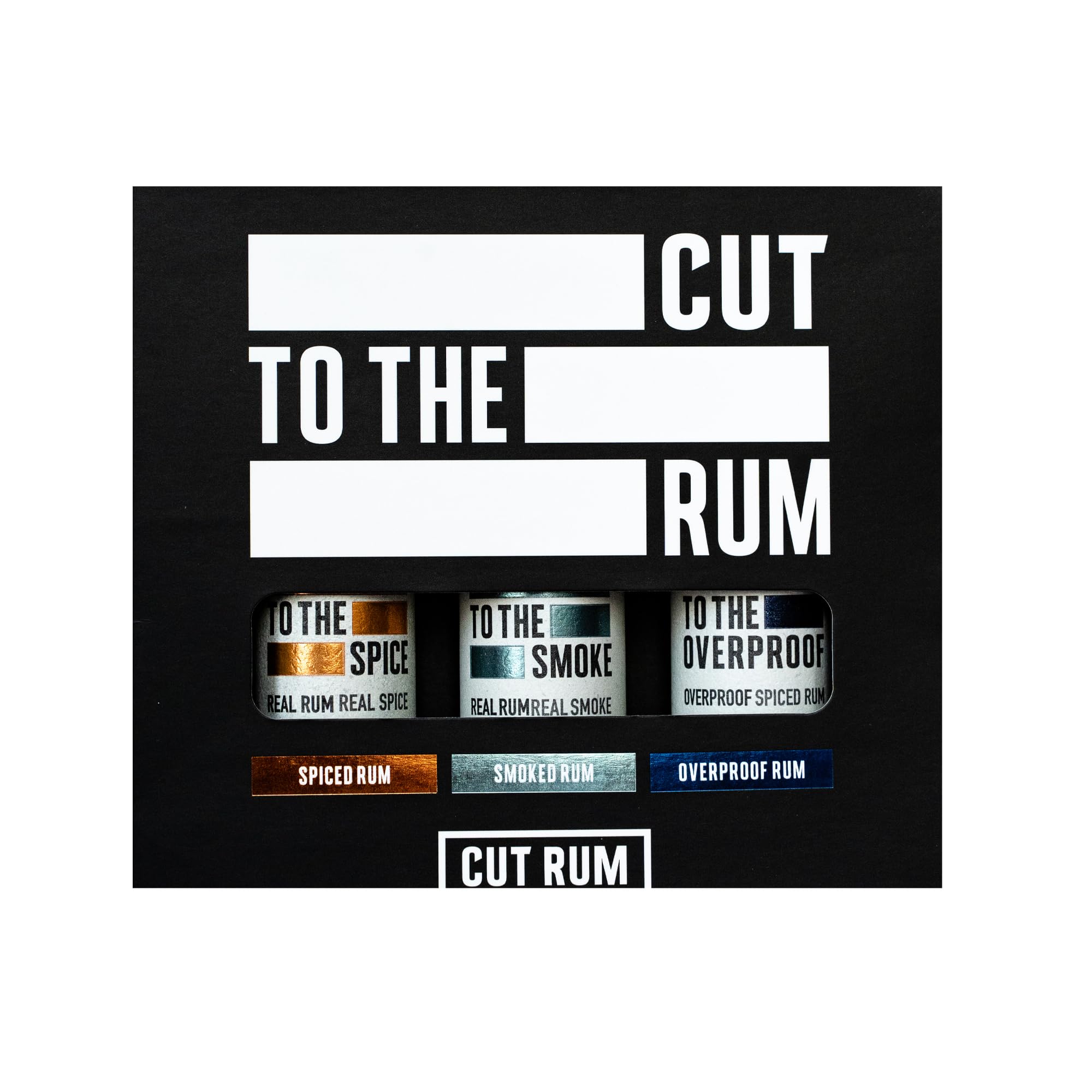 CUT RUM Miniature Trio Gift Set | 1 x 5cl Spiced, Smoked & Overproof | Gift Set |