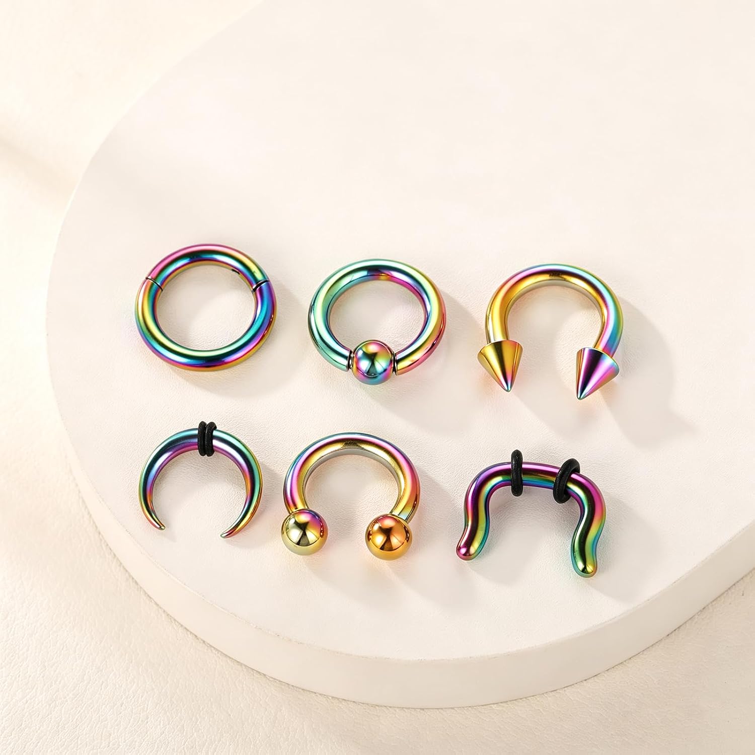Xpircn Septum Rings 2G 4G 6G 8G 10G 12G 14G Surgical Steel Heavy Ear Gauges for Men Septum Stretching Kit Spike Septum Jewelry