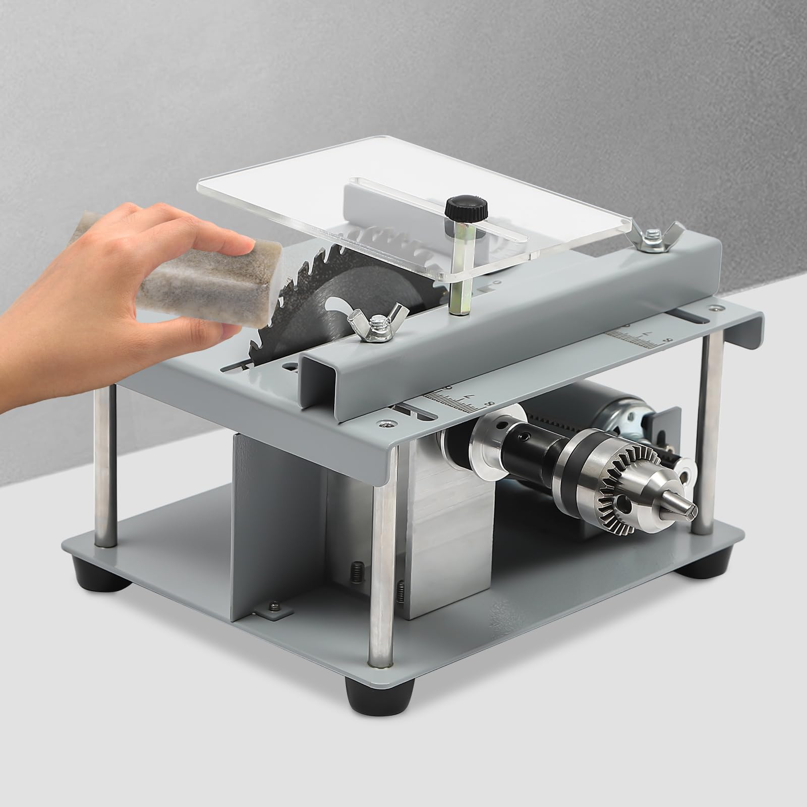 Mini Hobby - Sega da tavolo elettrica da 96 W, strumento per la lavorazione del legno, compatta e leggera